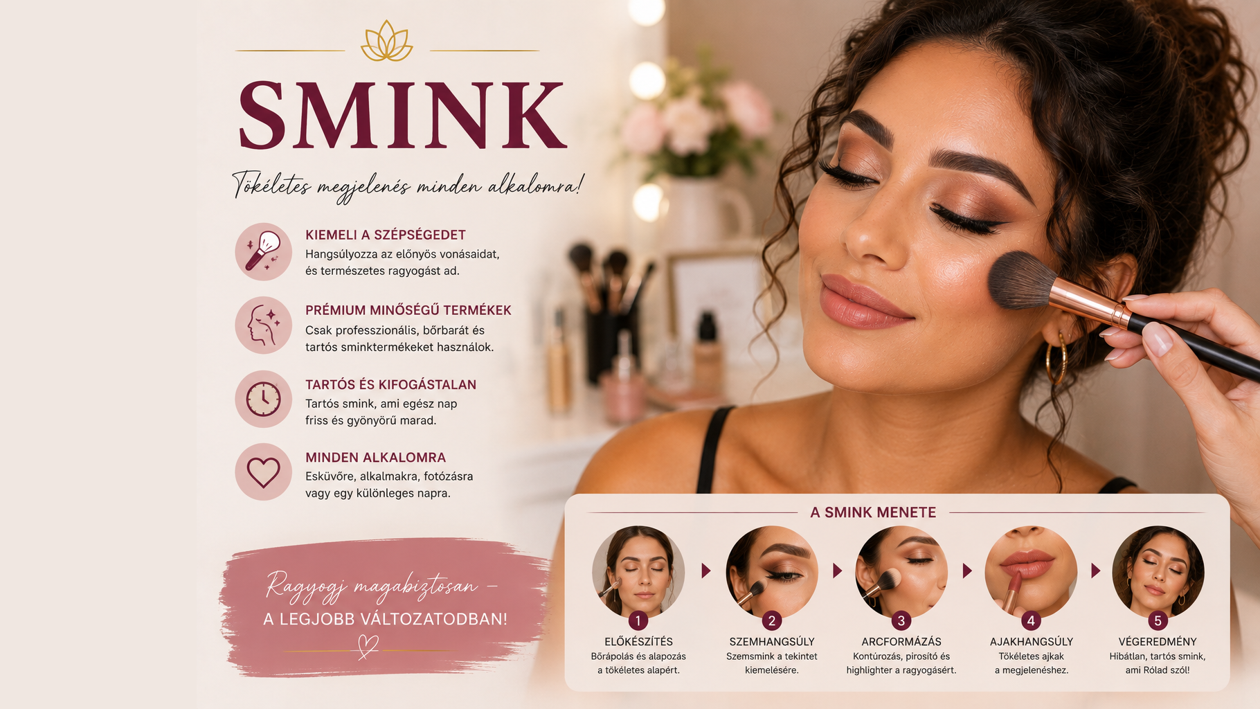 Professzionális smink az Erika Beauty Kozmetikában
