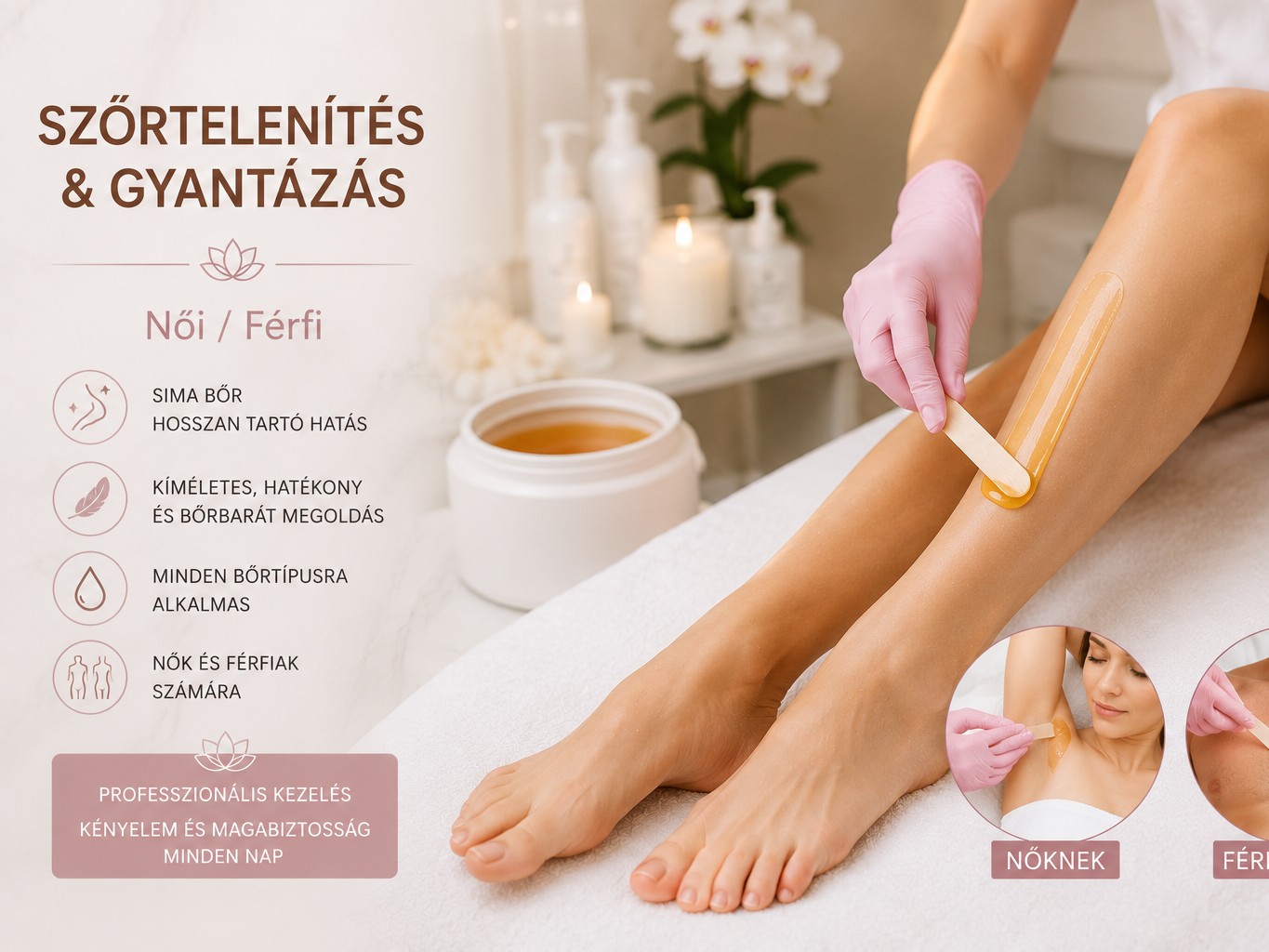 Szőrtelenítés és gyantázás (női / férfi)